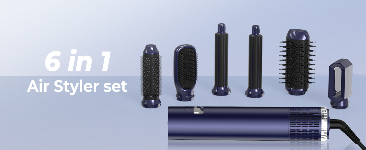 Airstyle 6 In 1 Haartyling Set - 1000W Multifunktions Styler Mit Lockenstab