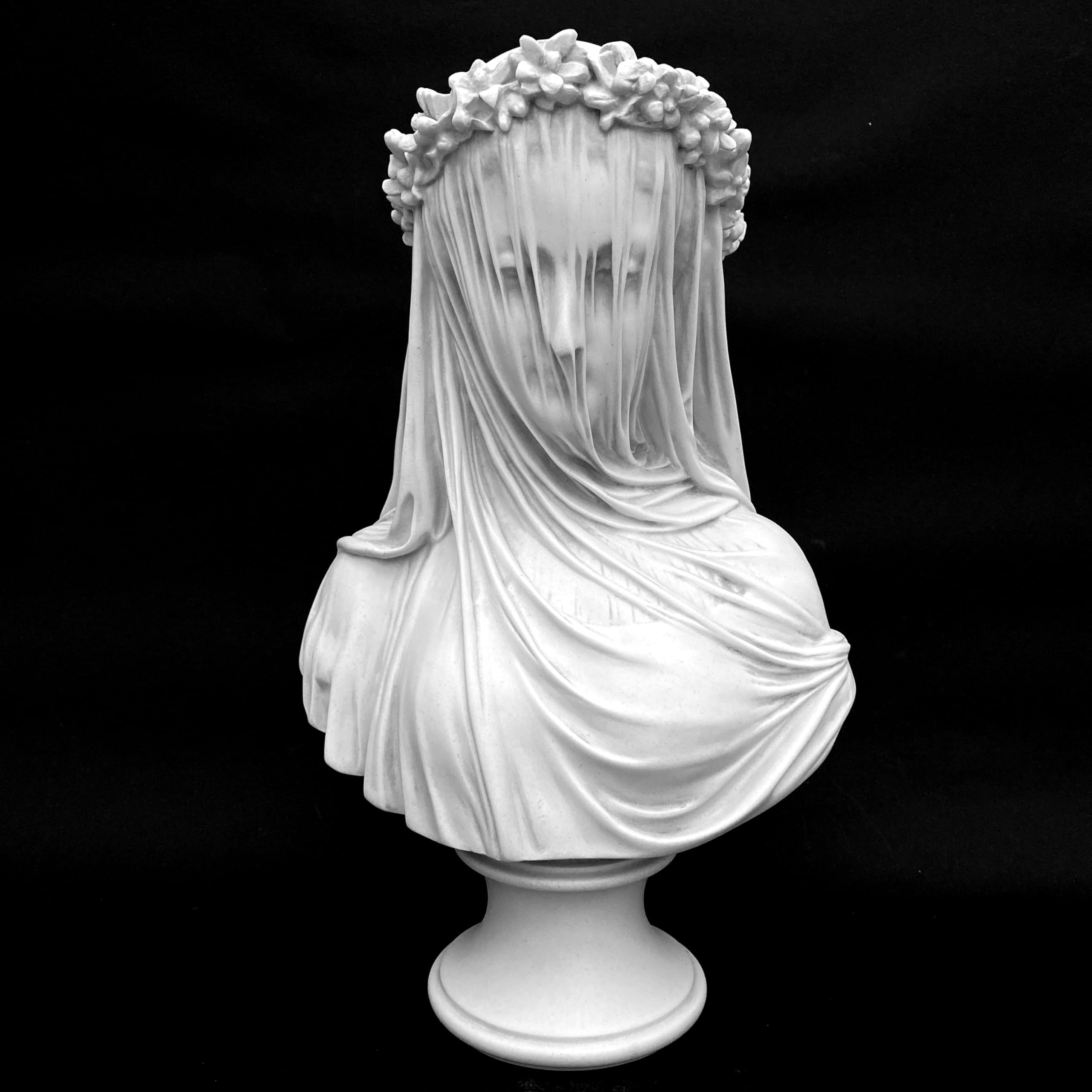 Veiled Lady/Bride Carrara Marble Bust