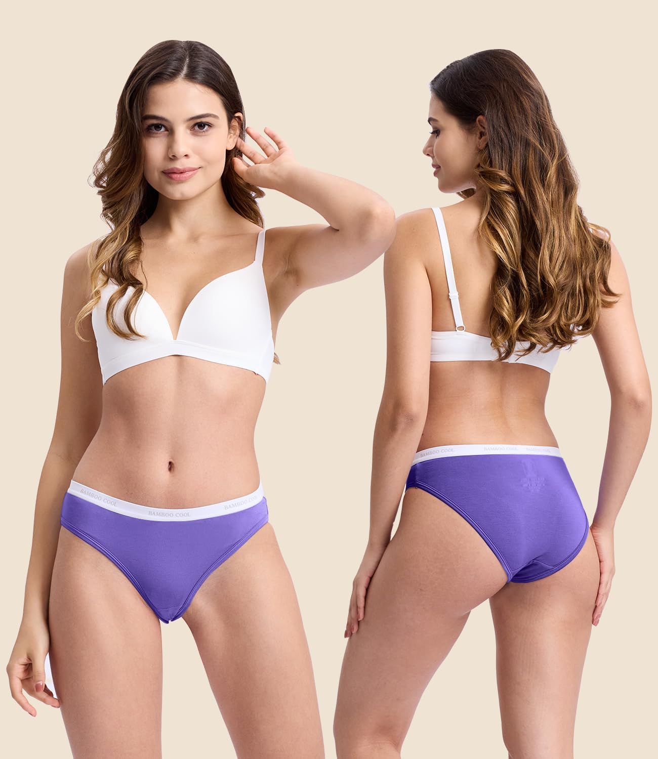 BAMBOO COOL Womens Underwear Soft Bikini High Cut Panties Stretch Moisture Wicking Panties for Women, 5-Pack - Image 2