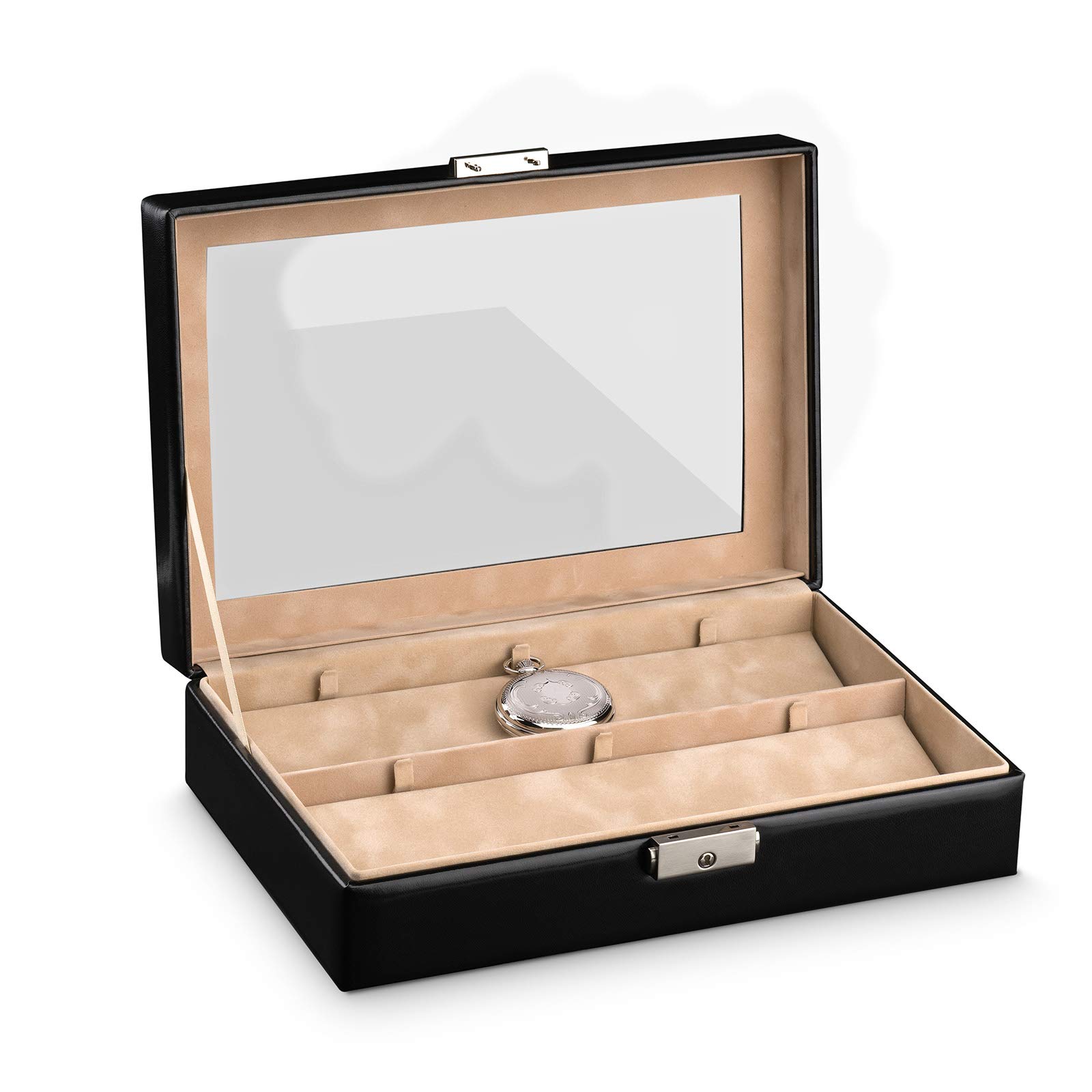 Hermann Jäckle Maulbronn Taschenuhrenbox für 6 Uhren Schwarz