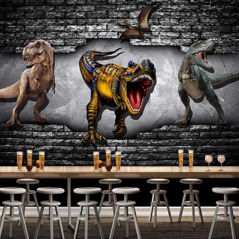 壁紙 レトロ ノスタルジック 3d 壊れた壁 ステレオ恐竜 子供部屋 壁画 レストラン カフェ 背景 壁 絵画 140cm W X70cm H 2fxnqltdfq 壁紙 Tdsc Sn