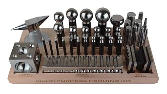 43-Piece Multi-Purpose Metal Forming Dapping Set w/Block, Anvil, Swage Jewelry Making Repair Metal Forming Tool