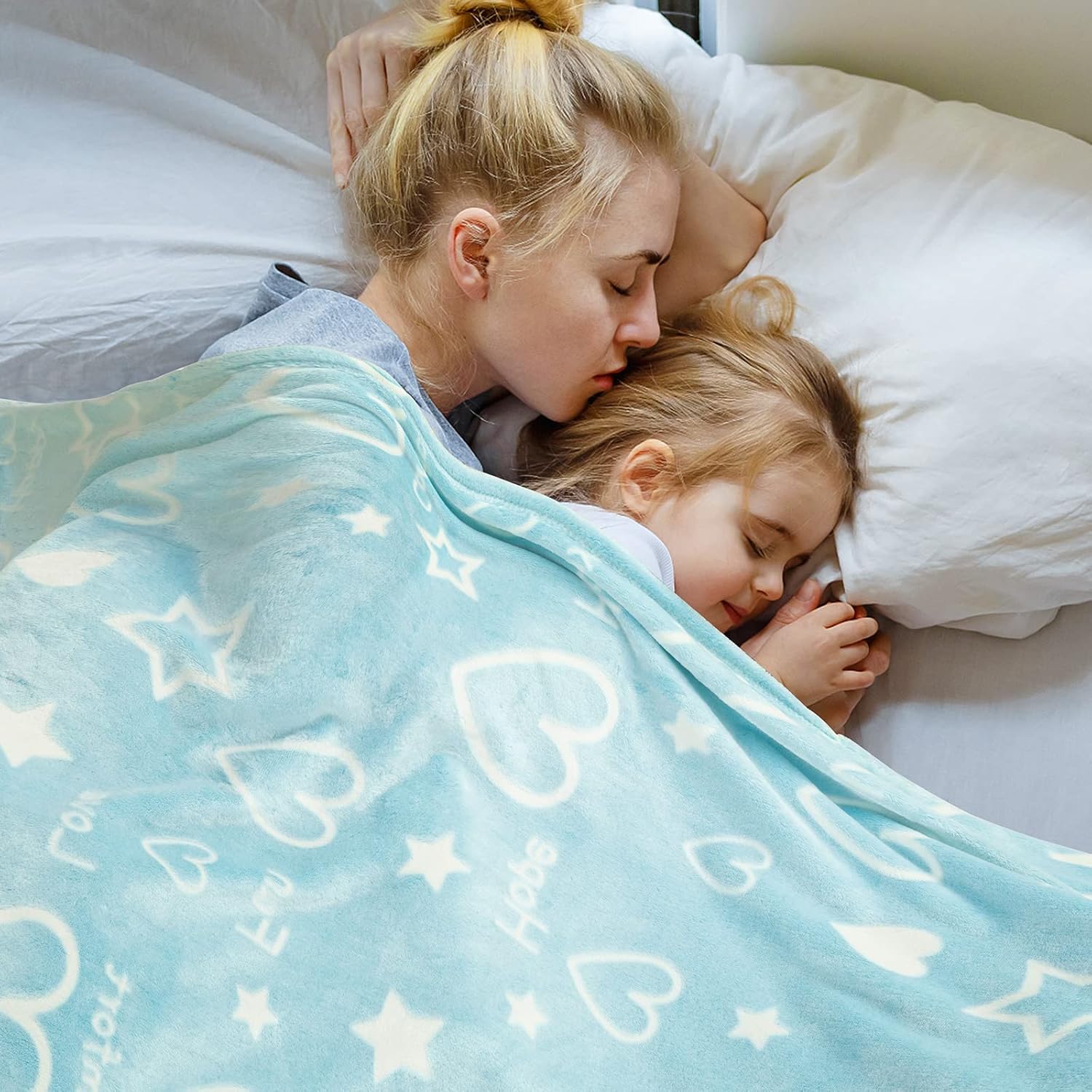 Glow in The Dark Stars Heart Blanket Gifts for Girls Boys,Soft Blanket 3 4 5 6 7 8 9 10 Year Old Girl Gifts Ideas,Toddler Girls Toys Age 6-8,Gifts for Valentine's Day Birthday Presents,50"x60" - Image 5