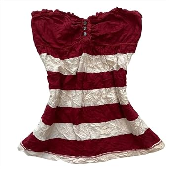 Vhitler Y2k Cottagecore Striped Going Out Bandeau Top Bow Coquette Tube Top Women Teens Whimsical 2000s Sleeveless Clothes
