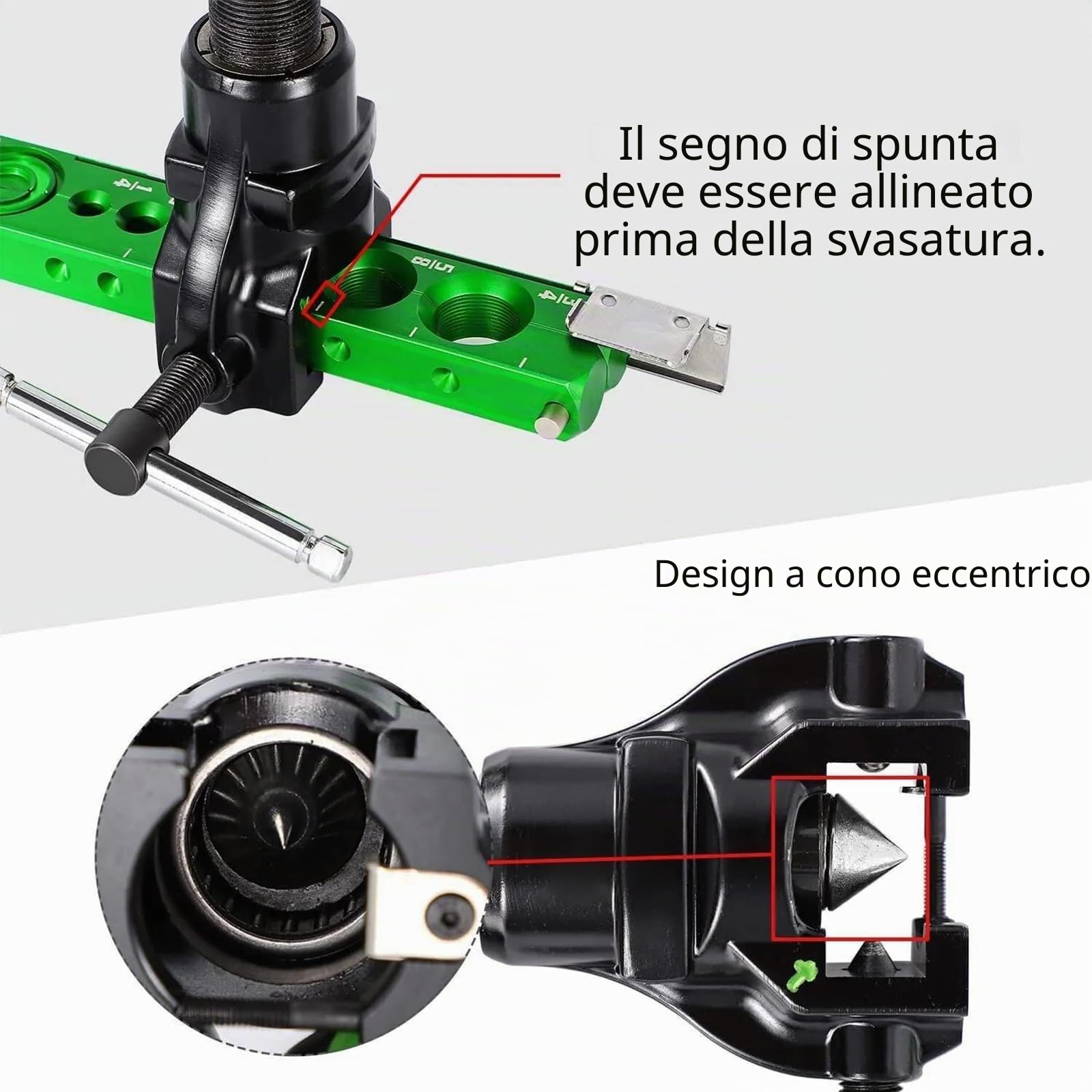 5 in 1 Kit Cartellatrice per Condizionamento,per utensile per svasatura tubi in rame da 1/4”-3/4”e 6-19 mm,strumento per svasatura tubi singoli con 45°con tagliatubi e strumento di sbavatura