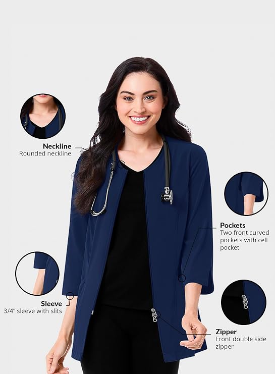 Maevn Smart Womens 3/4 Sleeve Lab Jacket