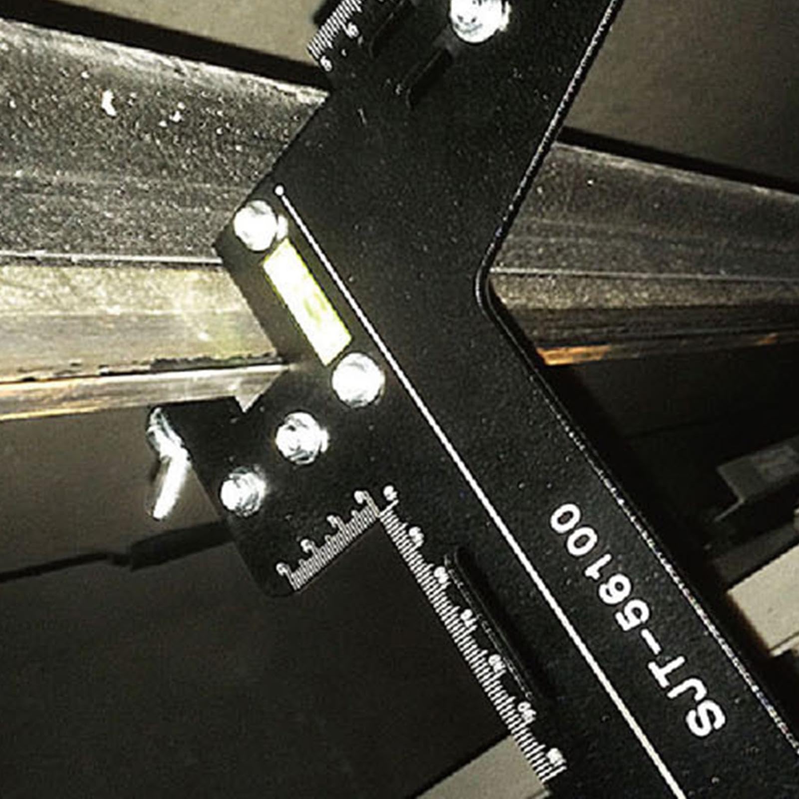 Aligneur de rail en acier - Règle d'étalonnage à course verticale pour une utilisation industrielle - Outil de mesure robuste avec fonction de marquage de position exacte et support de précision