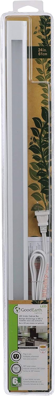 Good Earth Lighting UC1139-WHG-24LF0-G Non-Linking LED Plug in Bar, White, 24"