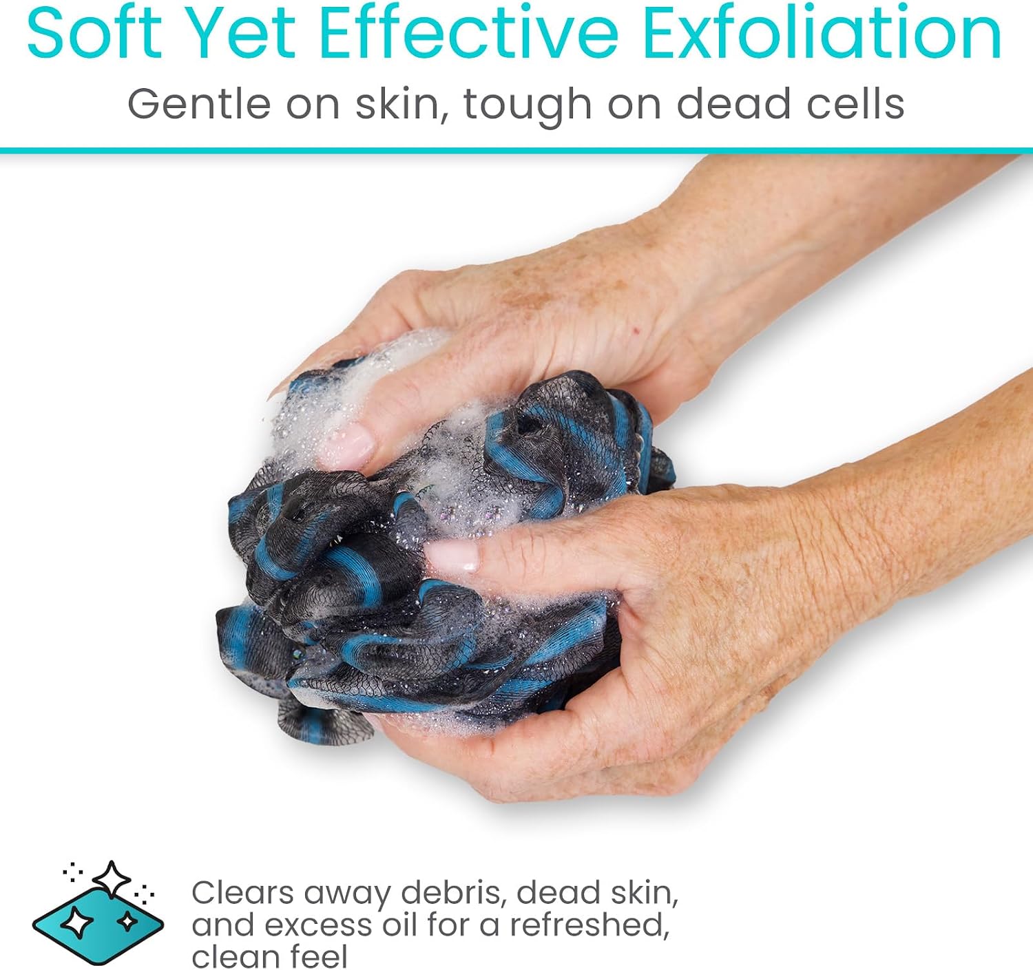 Vive Bendable Loofah on a Stick with Long Handle - Body Exfoliator Luffa