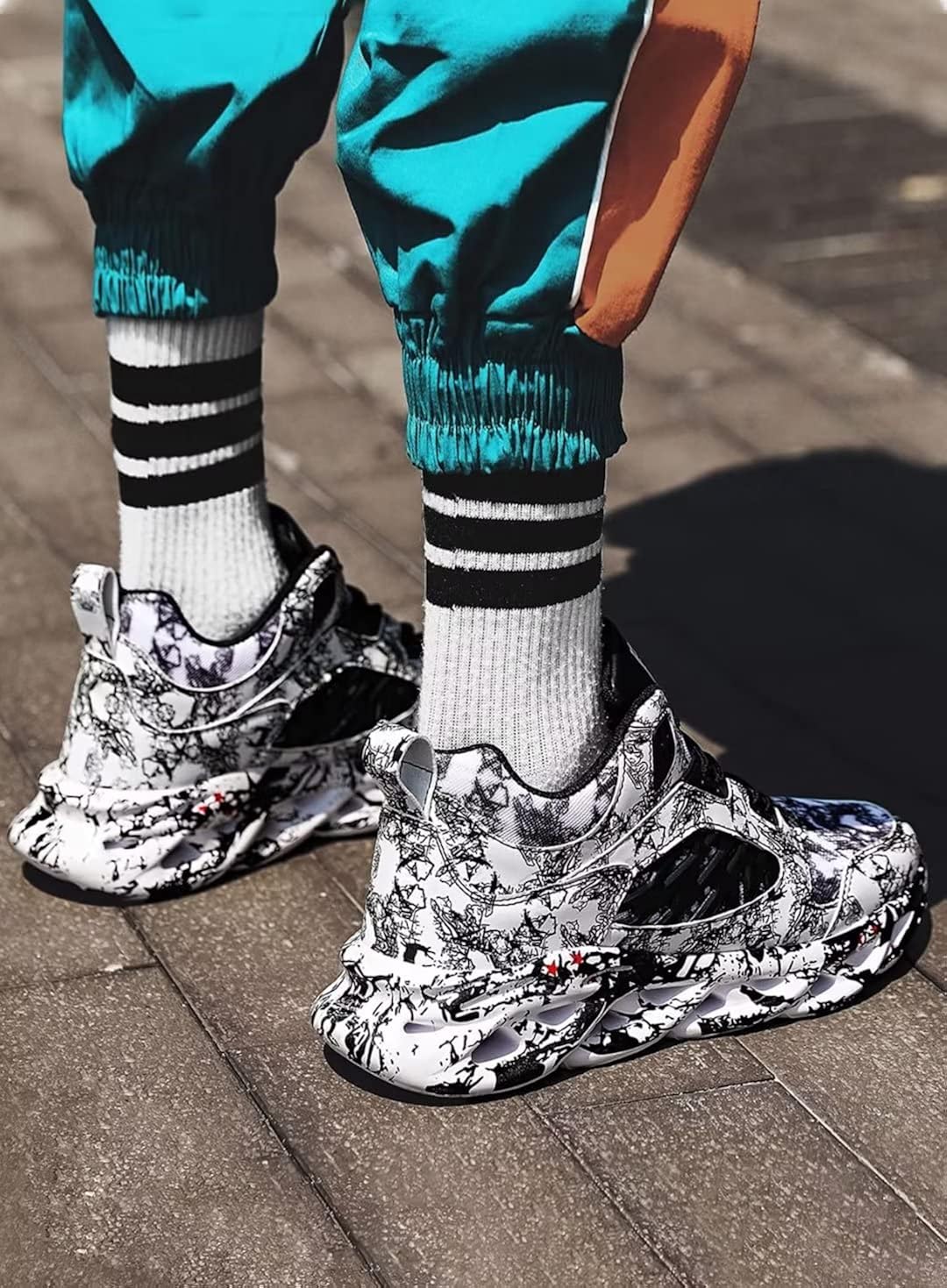 Vista 5 de Pattrily Men Sport Shoes Breathable Fashion SneakerSuitable for Outdoor Sports Basketball Running