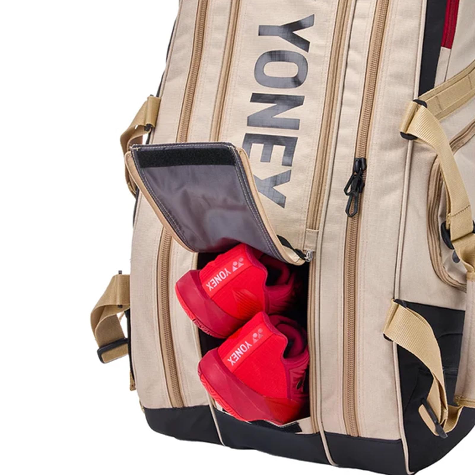 YONEX Gearlogic - Borsa per racchette da tennis, confezione da 9, resistente, leggera, multi-compartimento, regolabile, con scomparto termico e tasche interne