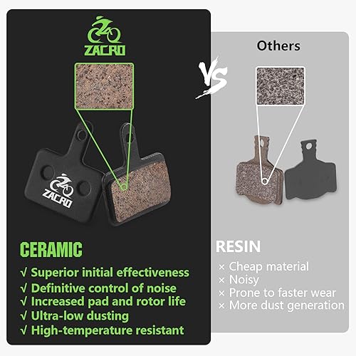Miniatura 3 de Zacro 4 pares de pastillas de freno de bicicleta, pastillas de freno de disco de cerámica para Tektro Shimano TRP Deore Br-M575 B01s Mt200 M525 M515