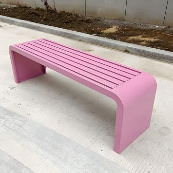 LAKIQ Indoor Outdoor Backless Bench Stainless Steel Garden Patio Porch Bench Weatherproof ColorfulPink,47" L x 16" W x 18" H