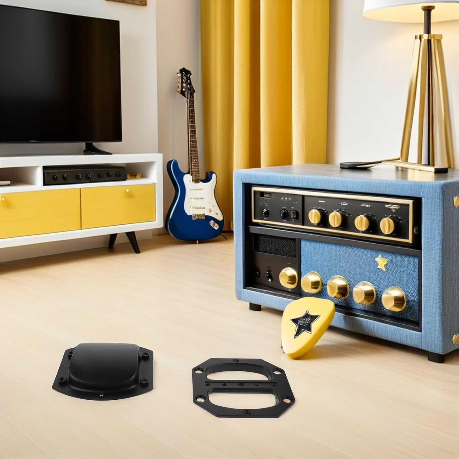 DOITOOL 2pcs Recessed Audio Speaker Handles Replacement Pull Handles for Stage and Home Loudspeakers Black Octagonal Side for Studio and Outdoor Speaker Cabinets