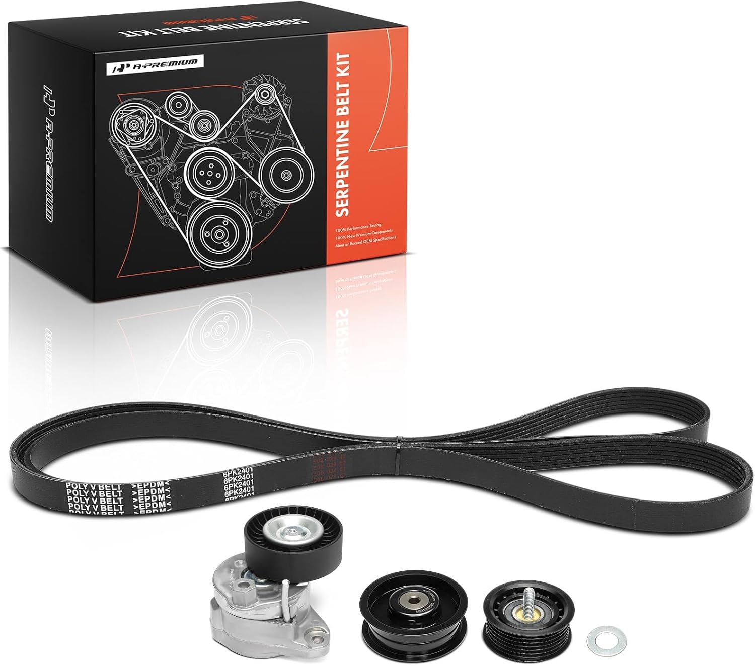 A-Premium Engine Serpentine Belt Drive Kit Compatible with Mercedes-Benz C300, C350, E350, E350, E550, GLK350, ML350, ML550, GL450, GL550, S550, CLS550, SL550, SLK350, SLK300, R350, CL550, G550
