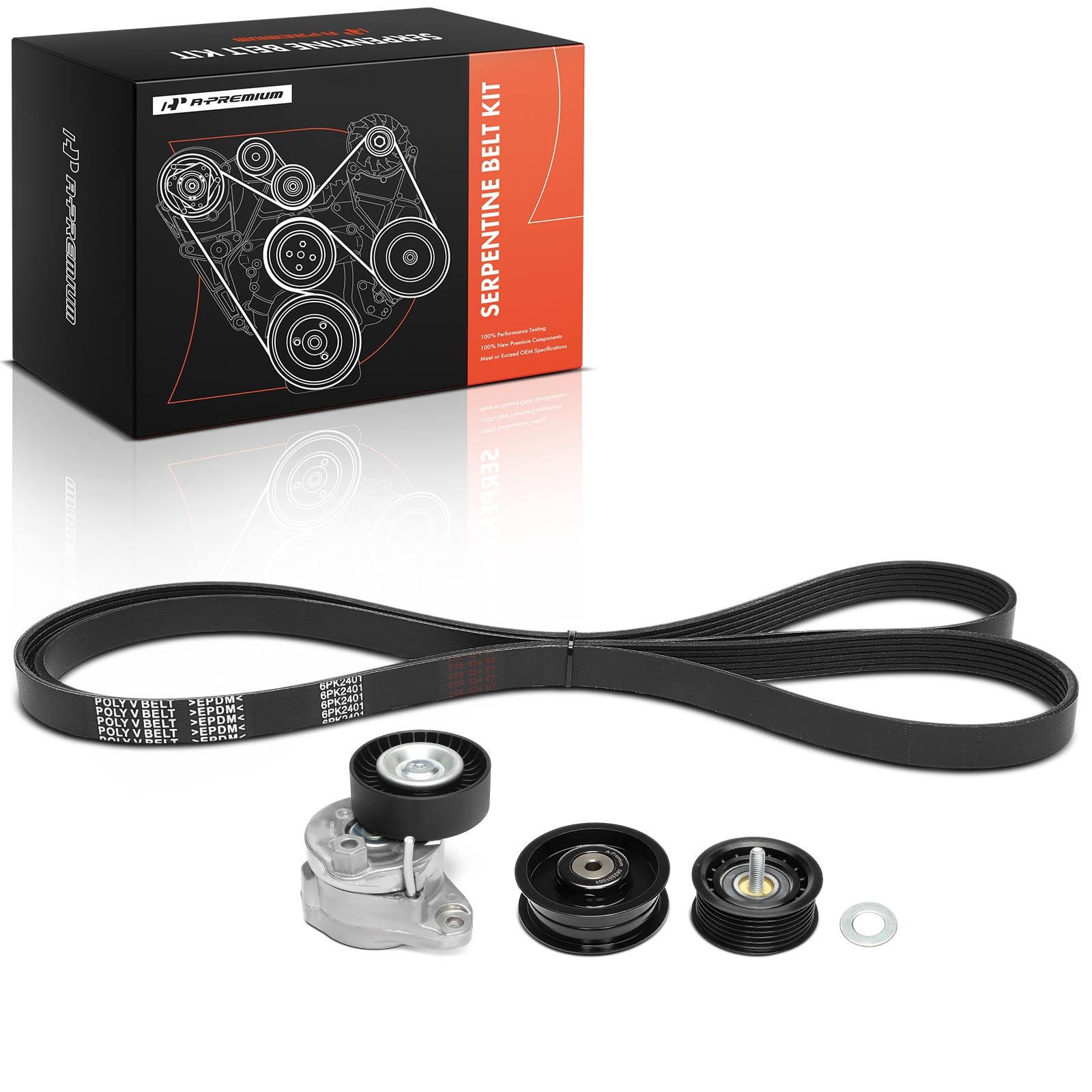 A-Premium Engine Serpentine Belt Drive Kit Compatible with Mercedes-Benz C300, C350, E350, E350, E550, GLK350, ML350, ML550, GL450, GL550, S550, CLS550, SL550, SLK350, SLK300, R350, CL550, G550
