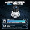 Jetstream USB 3.0 Panel Mount Coupler USB 3.0 Socket Socket 5 Gbps Recessed Thread Connection with Dust Cap Suitable for Stable and Reliable Data Transfer