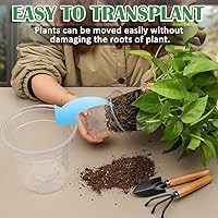 Vista 5 de Paquete de 30 macetas transparentes de vivero de 7/6/5/4/3 pulgadas para plantas, macetas de plástico flexible con agujeros de drenaje, macetas