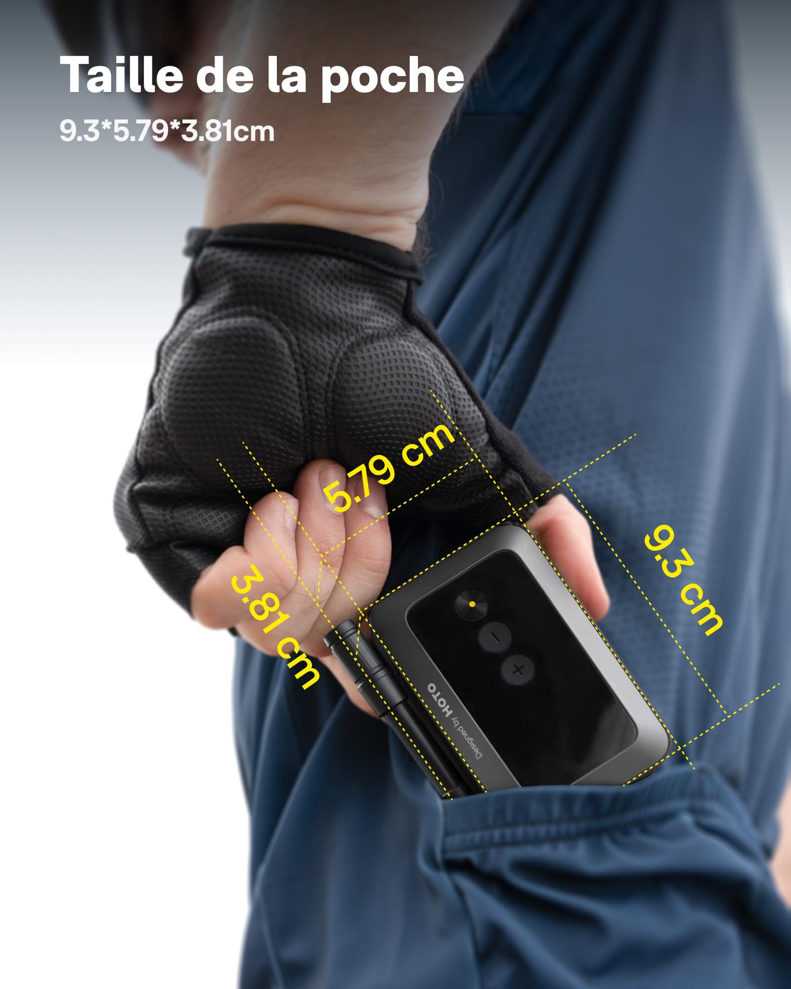 HOTO Mini Pompe à Vélo - Gonflage Rapide 25s avec Manomètre, Arrêt Auto, Pompe à Air Électrique Portable 150PSI avec Valves Presta et Schrader pour Vélo de Route, VTT, Moto, Voiture, Ballons de Sport