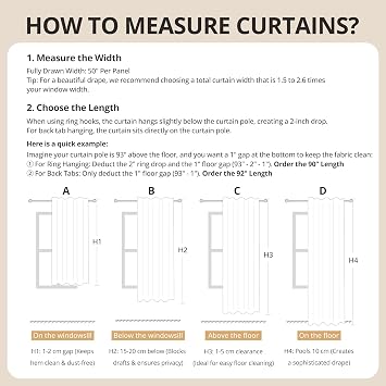 100% Blackout Curtains 2 Panels, 50