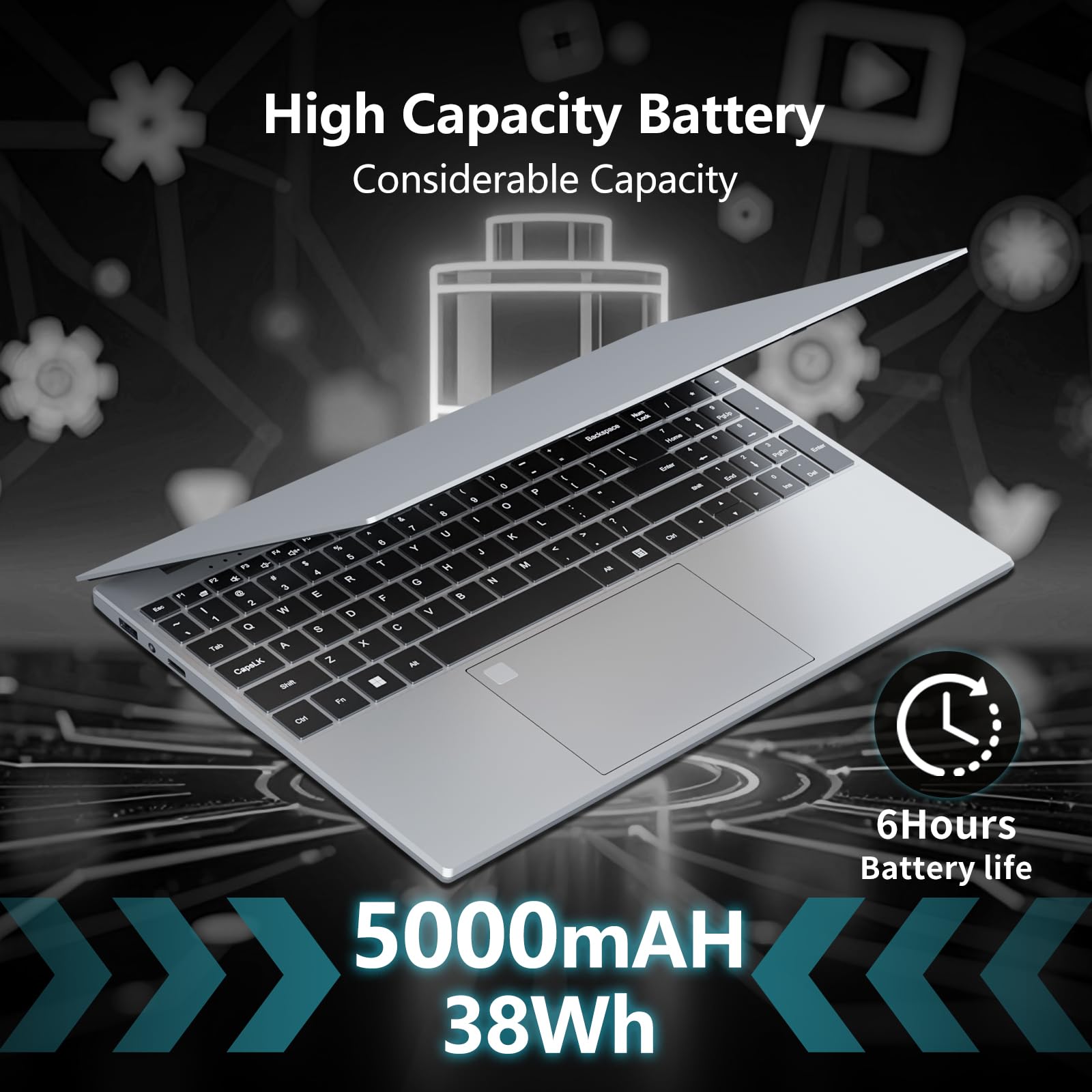 Win11 Notebook, 15.6 Pollici PC Portatile 16GB RAM DDR4 1TB SSD, 180° Flip FHD 1080P Laptop Office 365, Celeron N95 CPU, Webcam/BT4.2/USB3.0, Tastiera Retroilluminata/Sblocco Impronta Digitale