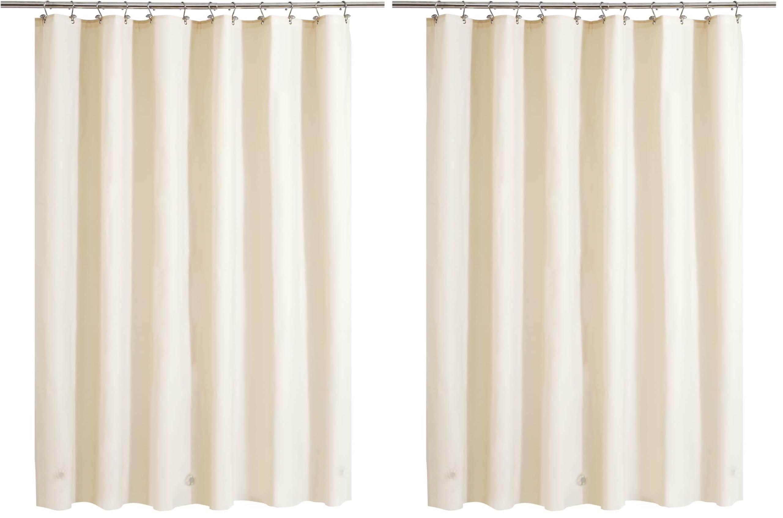 Barossa Design Beige Shower Curtain Liner - Premium PEVA, BPA &amp; PVC Free, No Chemical Smell, Lightweight Standard Size Shower Curtain with 3 Magnets, Metal Grommets - Beige (Pack of 2)