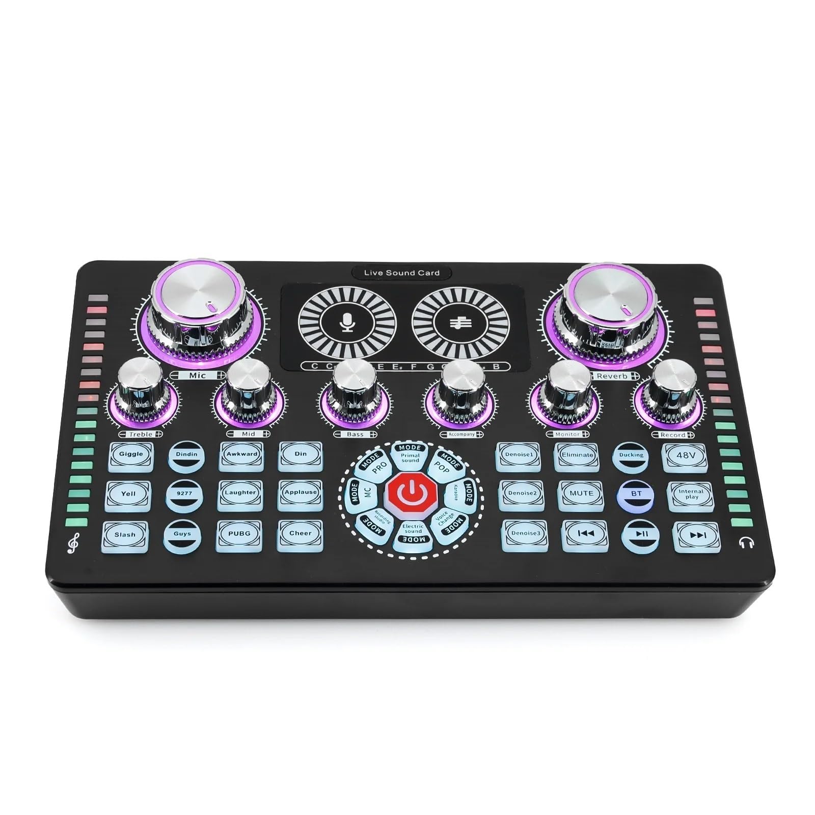 Controlador DJ Equipo de Podcast con tarjeta de sonido en vivo de 48V, micrófono compatible con, mezclador de Audio, cambiador de voz for transmisión en vivo
