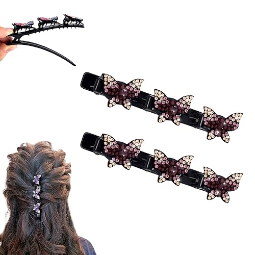 Miniatura 29 de Pinzas de pelo trenzadas con piedras de cristal brillante para mujeres y niñas, 2025 nuevas pinzas de pelo con strass, bandas de pelo fácilmente Con