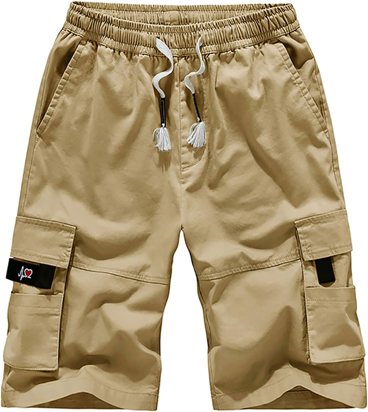 Men's Cargo Shorts Elastic Waistband Comfortable Fit Summer Casual Cotton Work Shorts