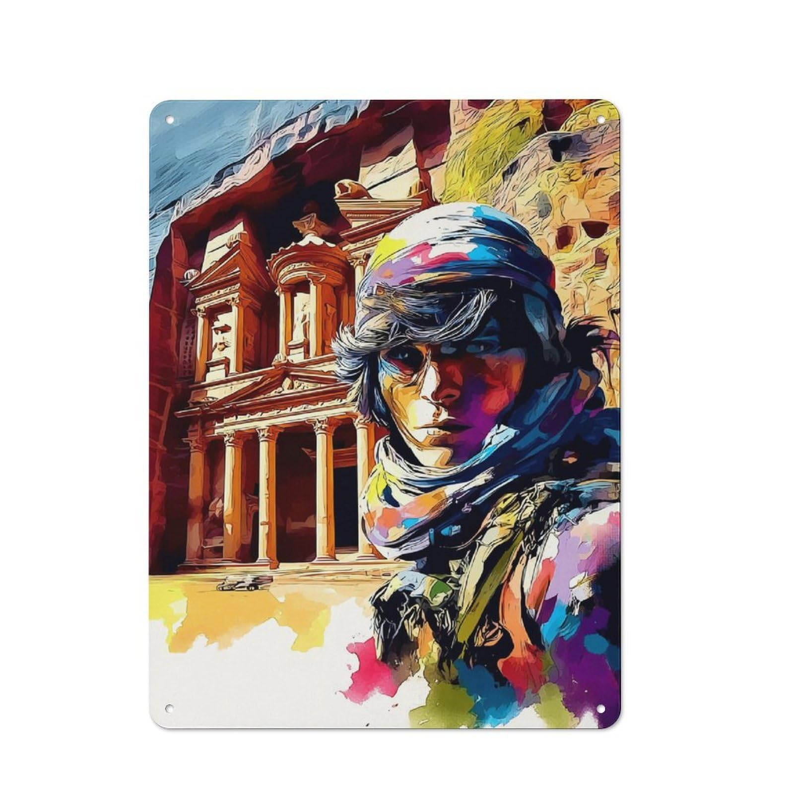 Junmoney Petra's Guardian A Colorful Tale Retro Metal Plaque 40X30cm For Lounge Or Reading Corner, Suited To Lounge Decor Fans
