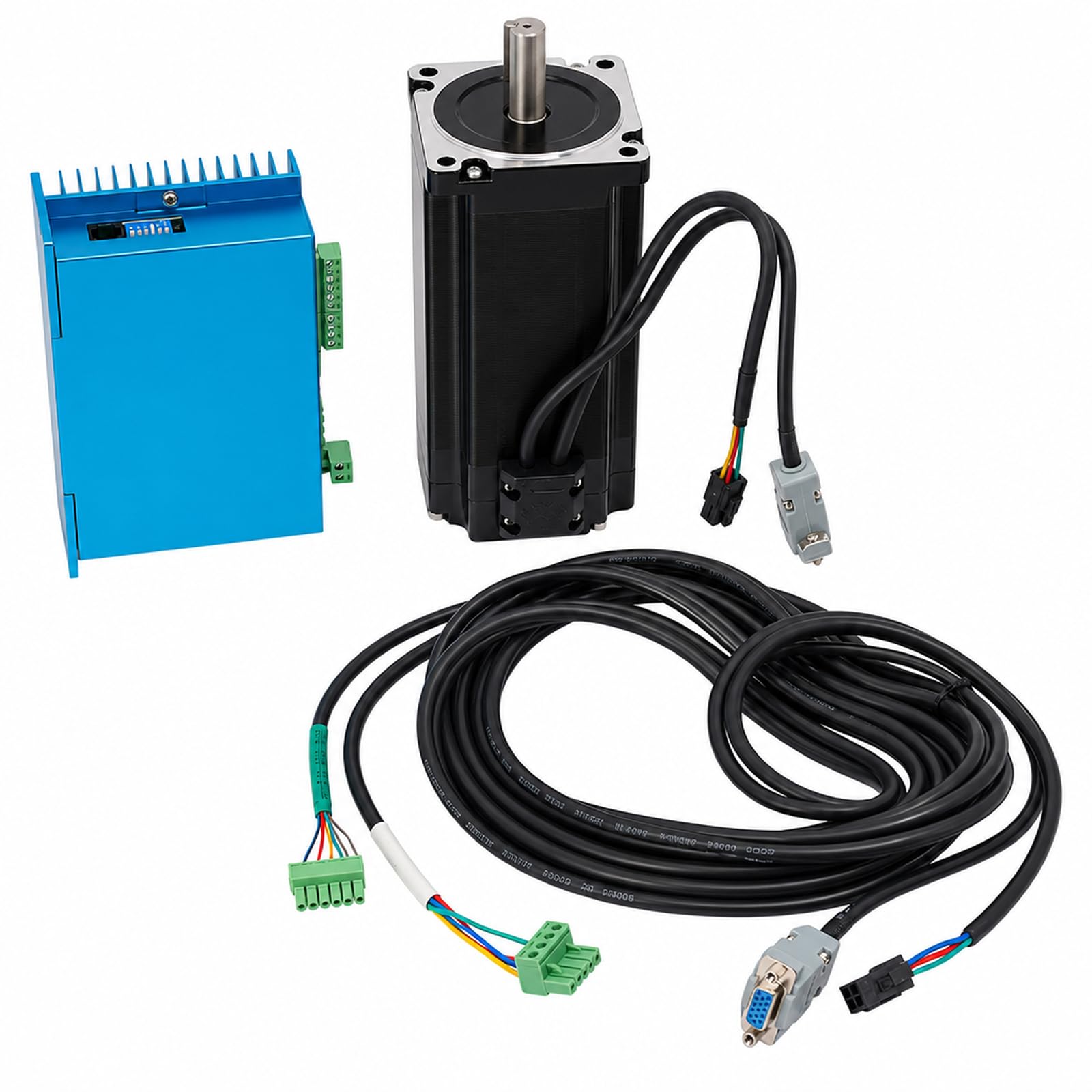 Nema 34 - Motor paso a paso de circuito cerrado con controlador DSP de 12 Nm y enfriamiento del ventilador, kit de unidad paso a paso para fresadora de grabado CNC, máquina de embalaje, torno