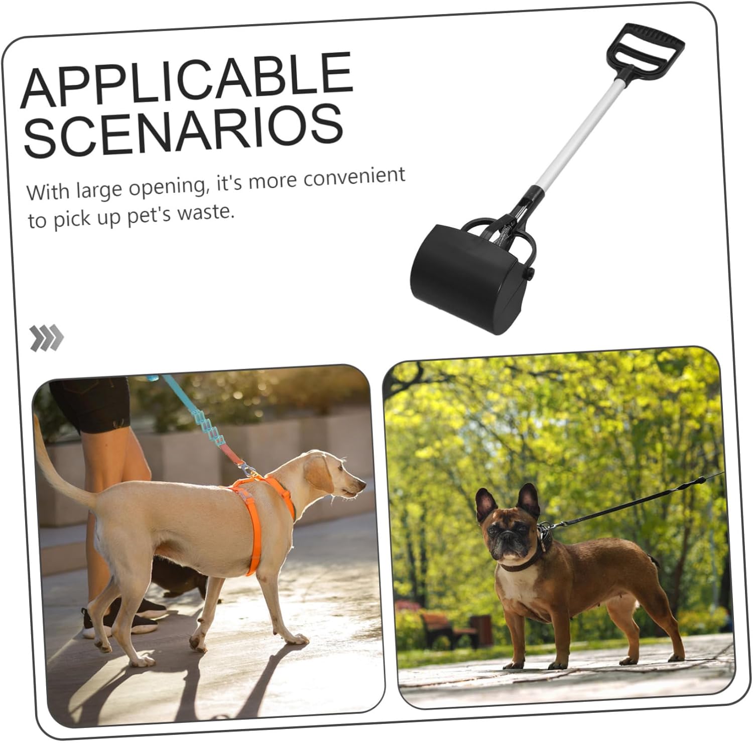 ORFOFE 1pc Long Handle Pet Poop Scooper for Dogs Cats Easy Use Feces Picker Portable Waste Cleaning Tool Random for Outdoor Use