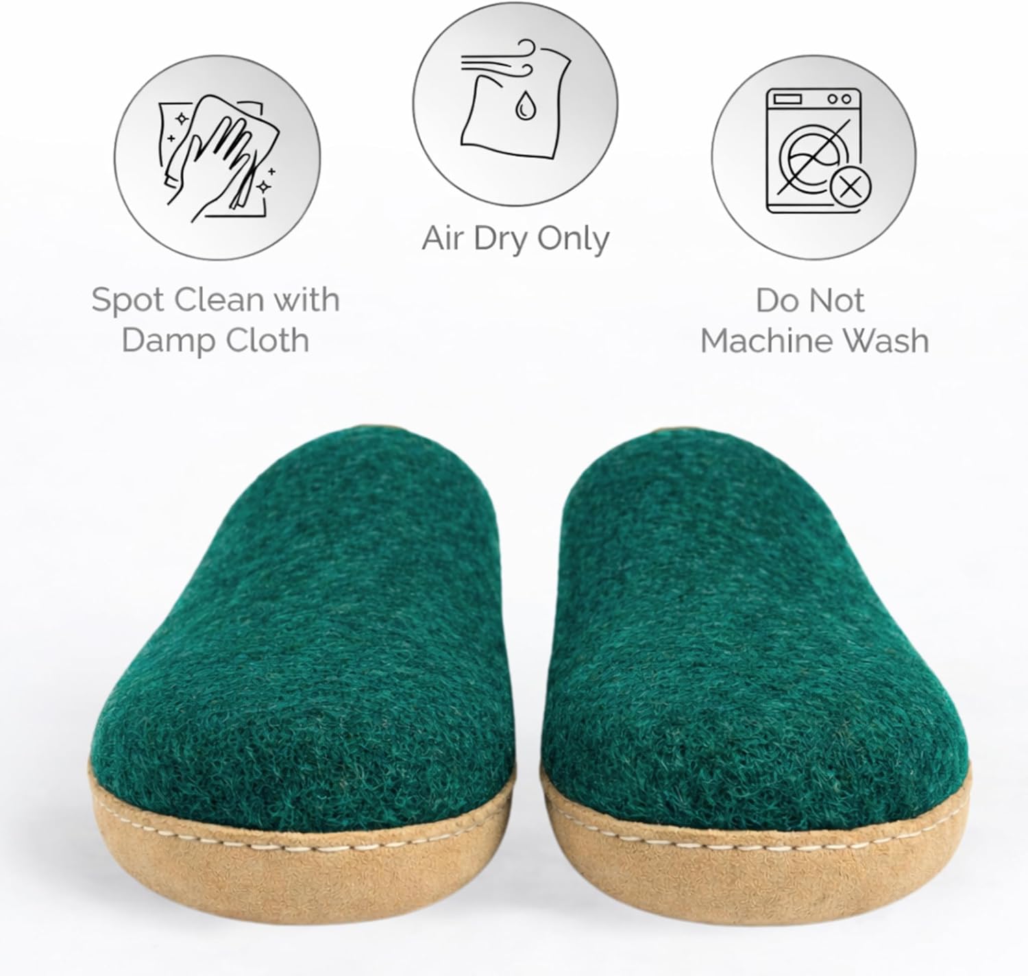 Wool Indoor Slippers - Natural Organic Wool, Genuine Leather Sole, Handmade in Nepal - Cozy, Warm, Soft, Unisex Non-Slip House Shoes for Men & Women - Perfect for Winter Comfort - Image 6