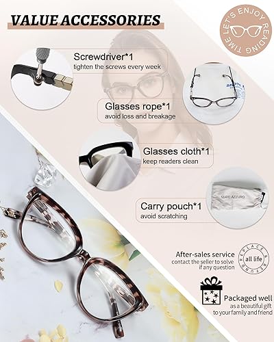 Miniatura 6 de MARE AZZURO Gafas de lectura grandes para mujer, lectores grandes de ojo de gato 1.0 1.25 1.5 1.75 2.0 2.25 2.5 2.75 3.0 3.5 4.0 5.0 6.0