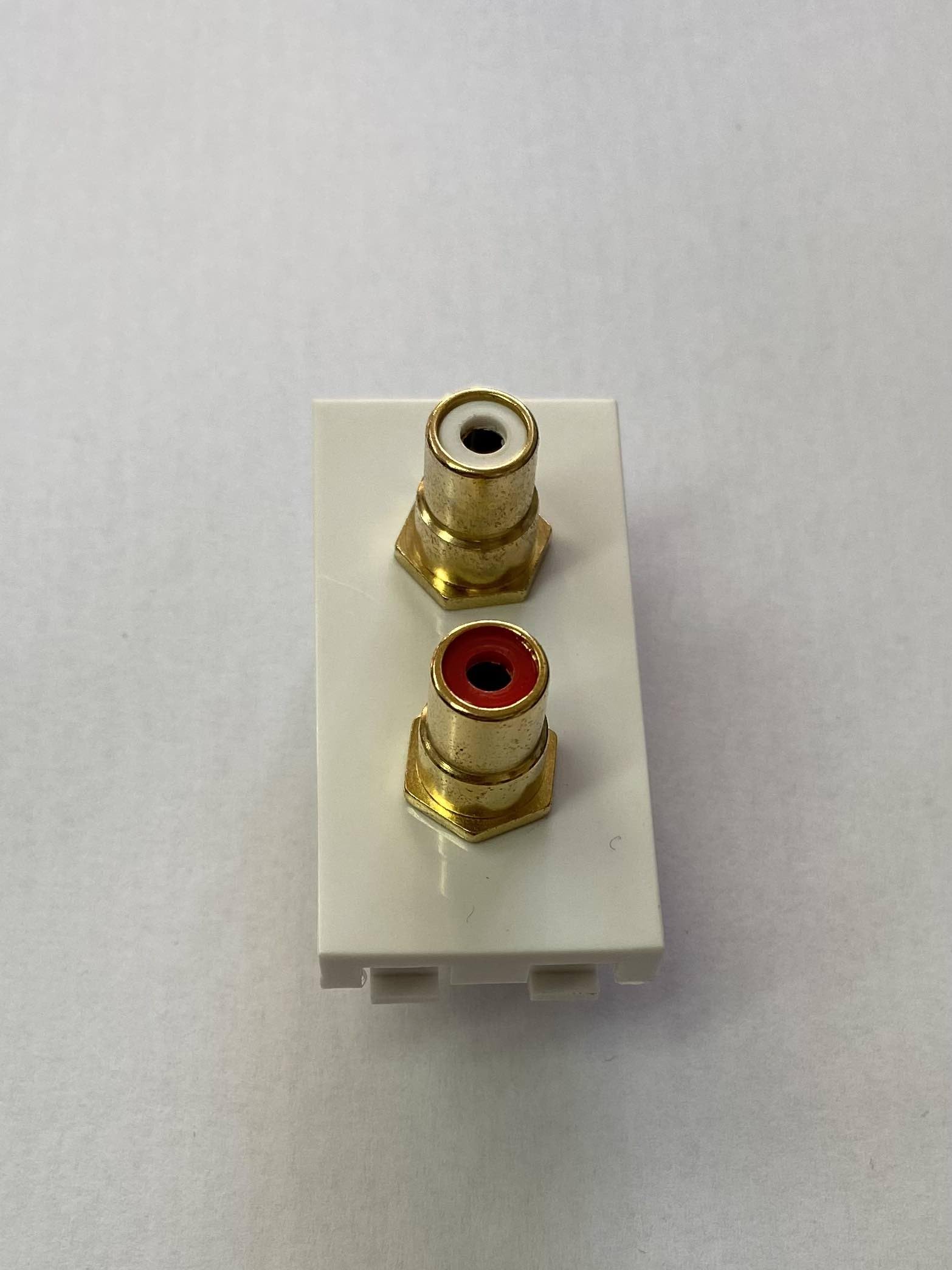 A5 Products White Twin Rca Phono - Grid Outlet Module