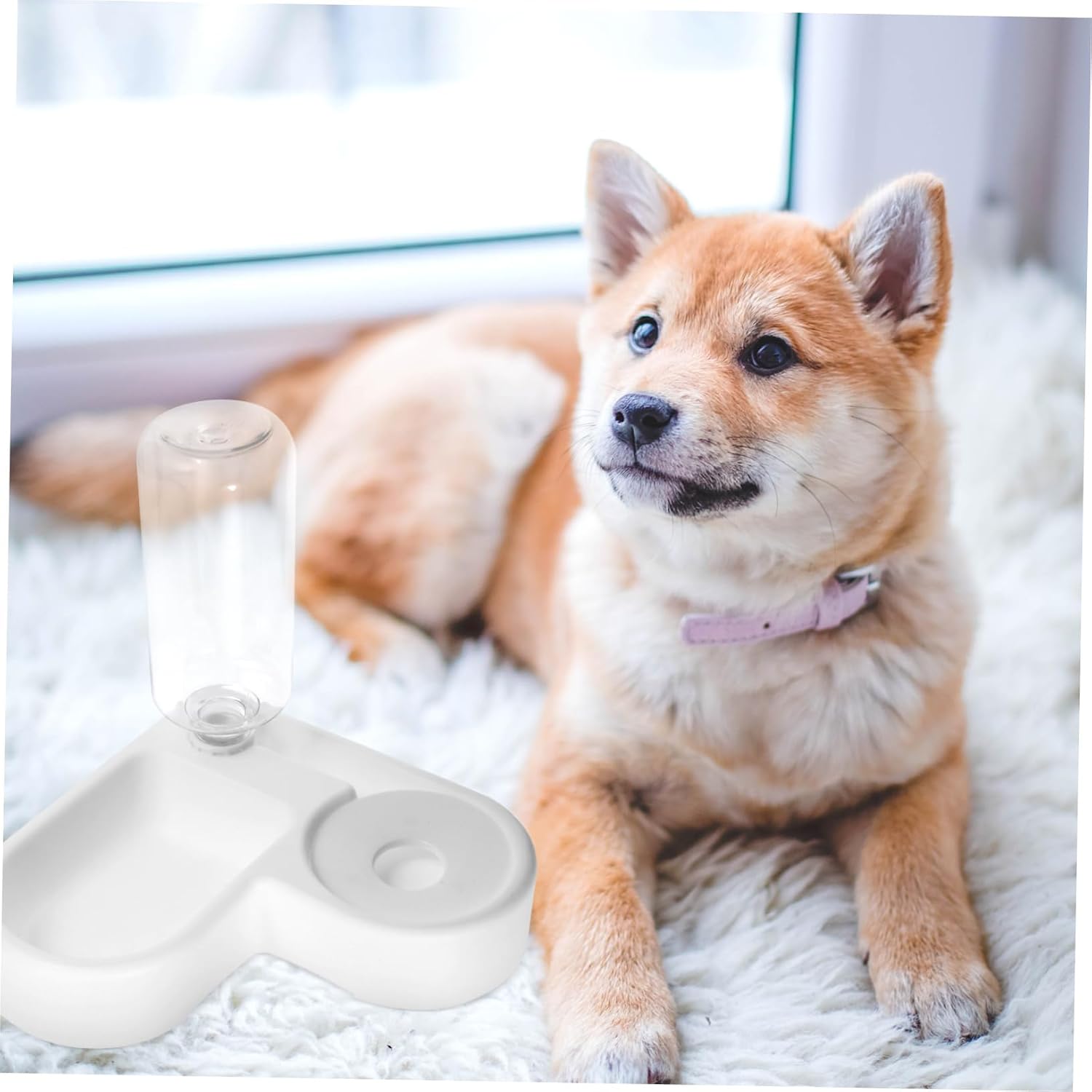 UPKOCH Automatic Pet Water Feeder and Food Bowl Multi Function Cat and Dog Dispenser with Integrated Design Suitable for Home Use Smooth and Bright Finish for Cats Dogs