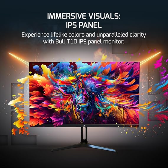 GAMEPOWER Bull T10 24 Inch 200Hz Gaming Monitor, 1920x1080p FHD, HDR, Adaptive Sync, Frameless Design, 300 Candela, IPS Panel, Blue Light Filter, 0.5ms Response Time, Zero Dead Pixel