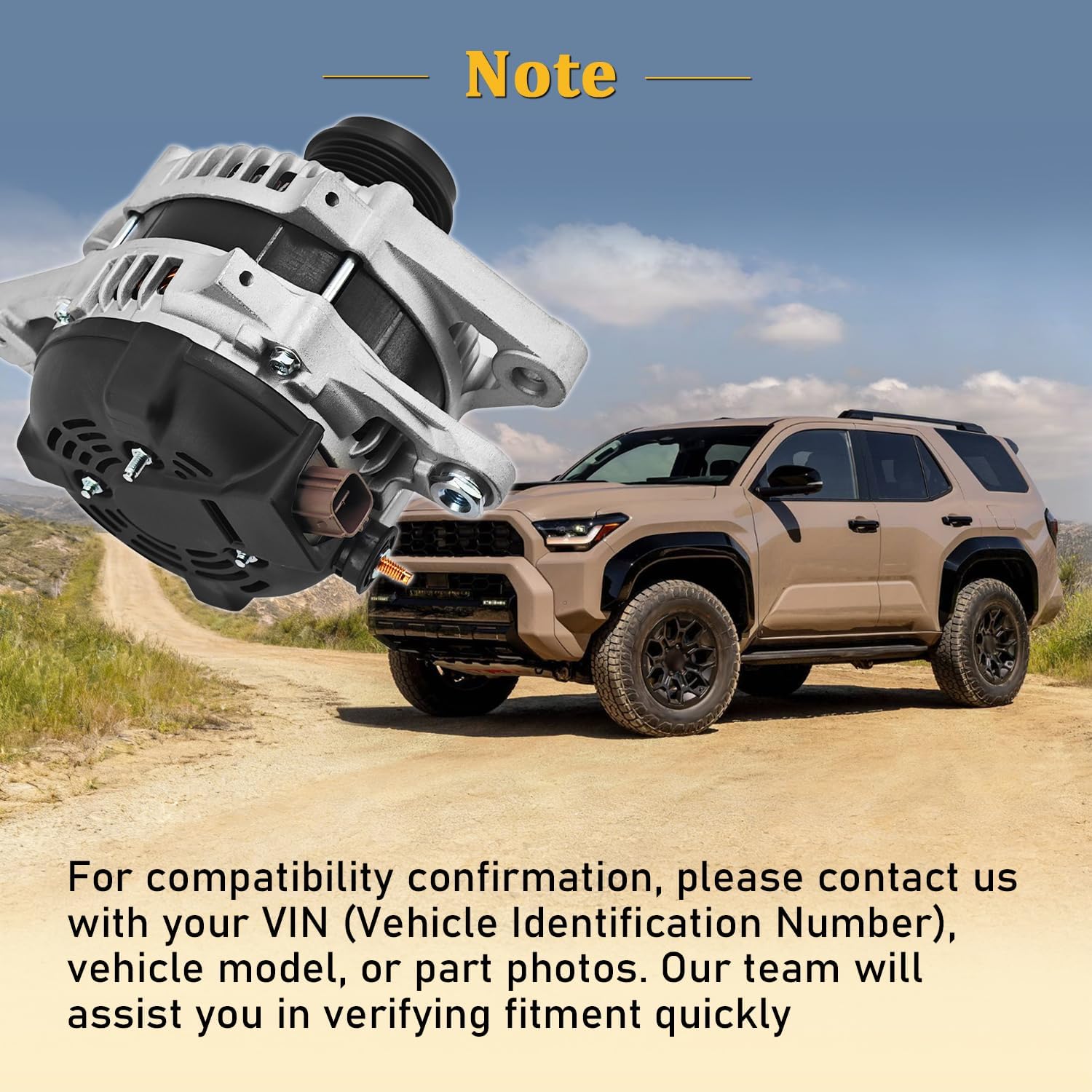 Alternator 150A Compatible with Toyota 4Runner 2010-2023 4.0L V6 replace# 27060-31190 1042102860 1042102863