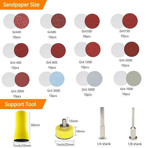 Miniatura 2 de 100 piezas de lija de 1 pulgada de grano 40 de gancho y bucle lijadora de disco de lijado para taladro amoladora herramientas rotativas