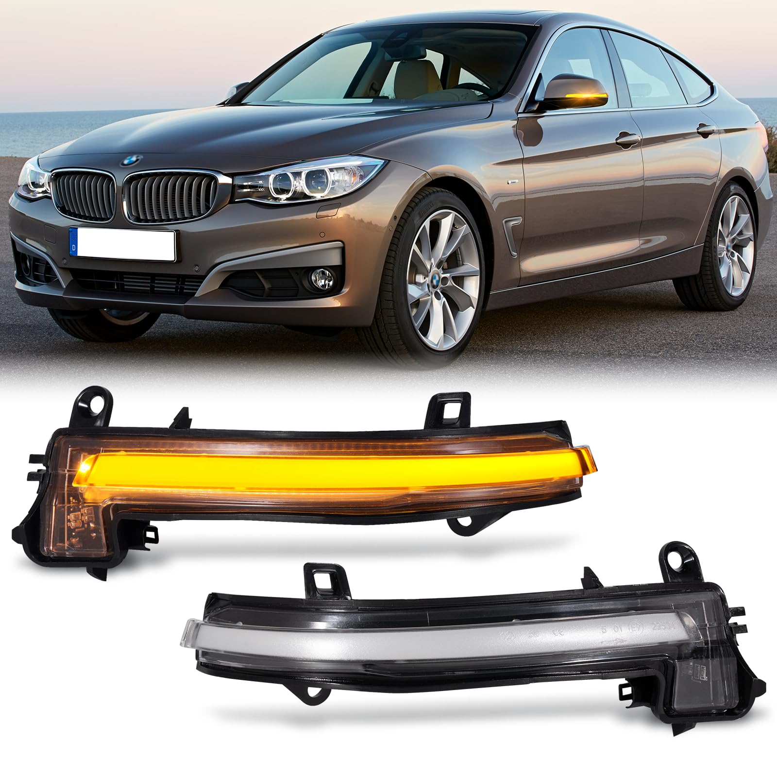 Schwarz Blinker LED LED Spiegelblinker Für BMW 1er Produktbild-Vorschau 4