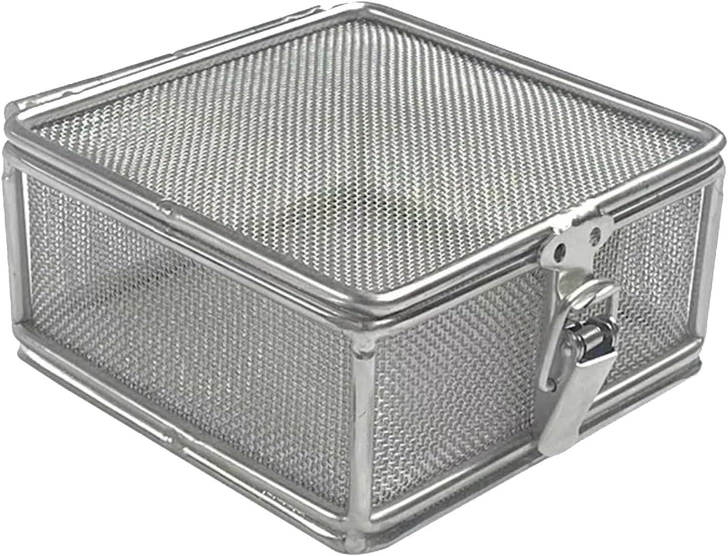 CucCe Cestello di disinfezione in acciaio inossida Vassoi di sterilizzazione in acciaio inossidabile for strumenti medici e dentistici; cestini in rete resistenti(20x10x5cm/8x4x2in)