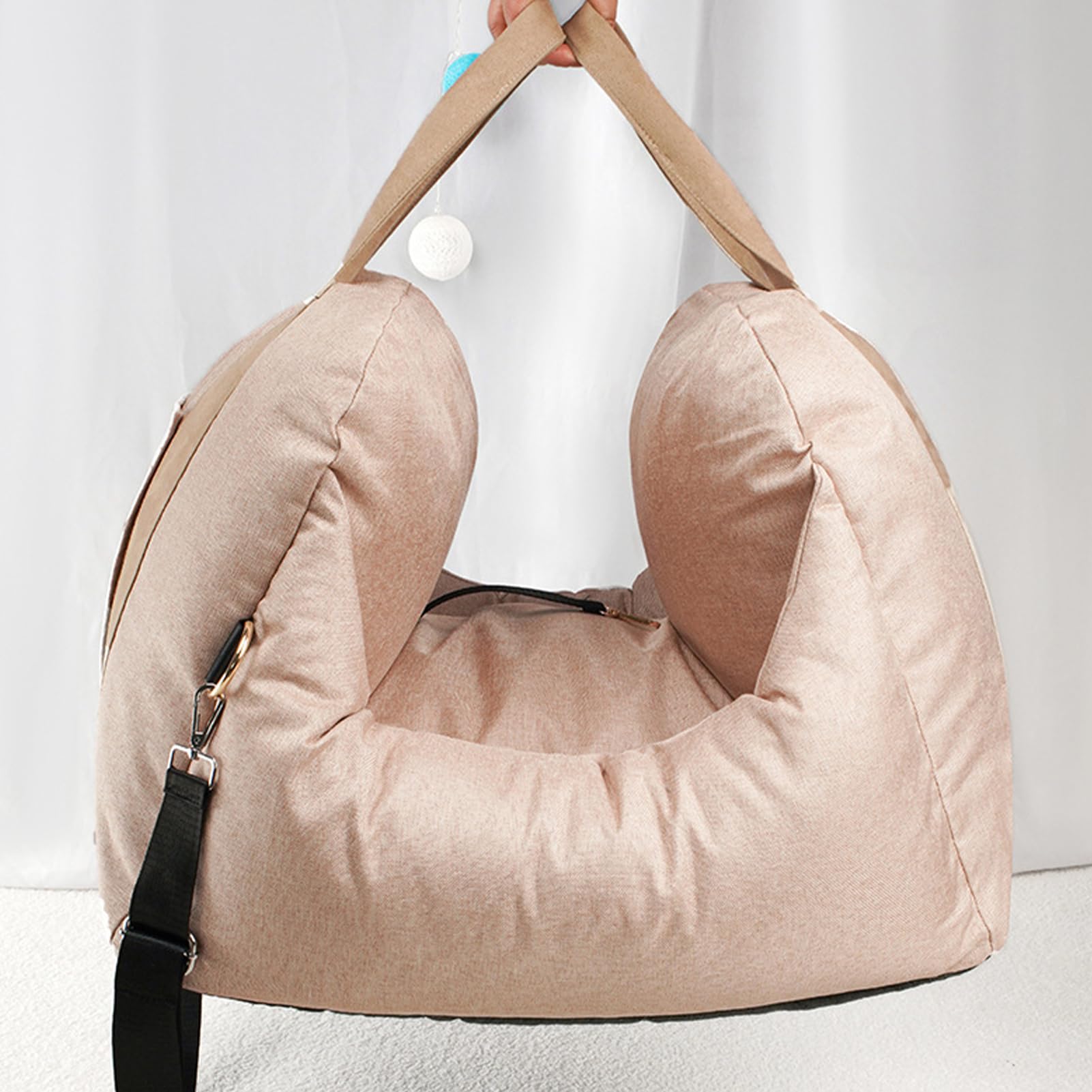 Asiento lavable para perros pequeños y pequeños, asiento de coche para perros pequeños/medianos, asiento para perros con cinturón de seguridad estable y bolsa de almacenamiento (gris claro)