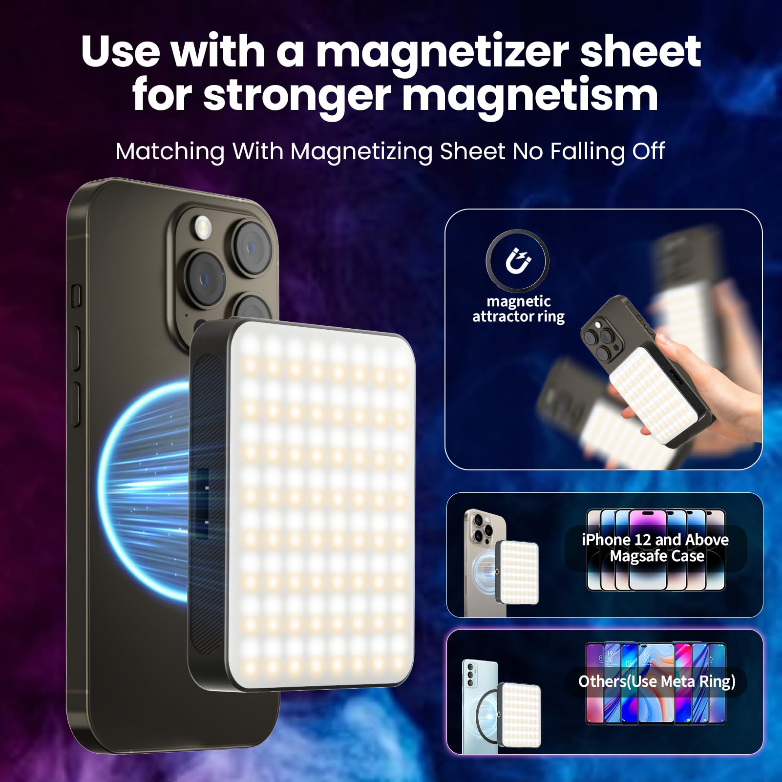 Amazon.com: 136 LED RGB Magnetic Selfie Light, gliship Portable
