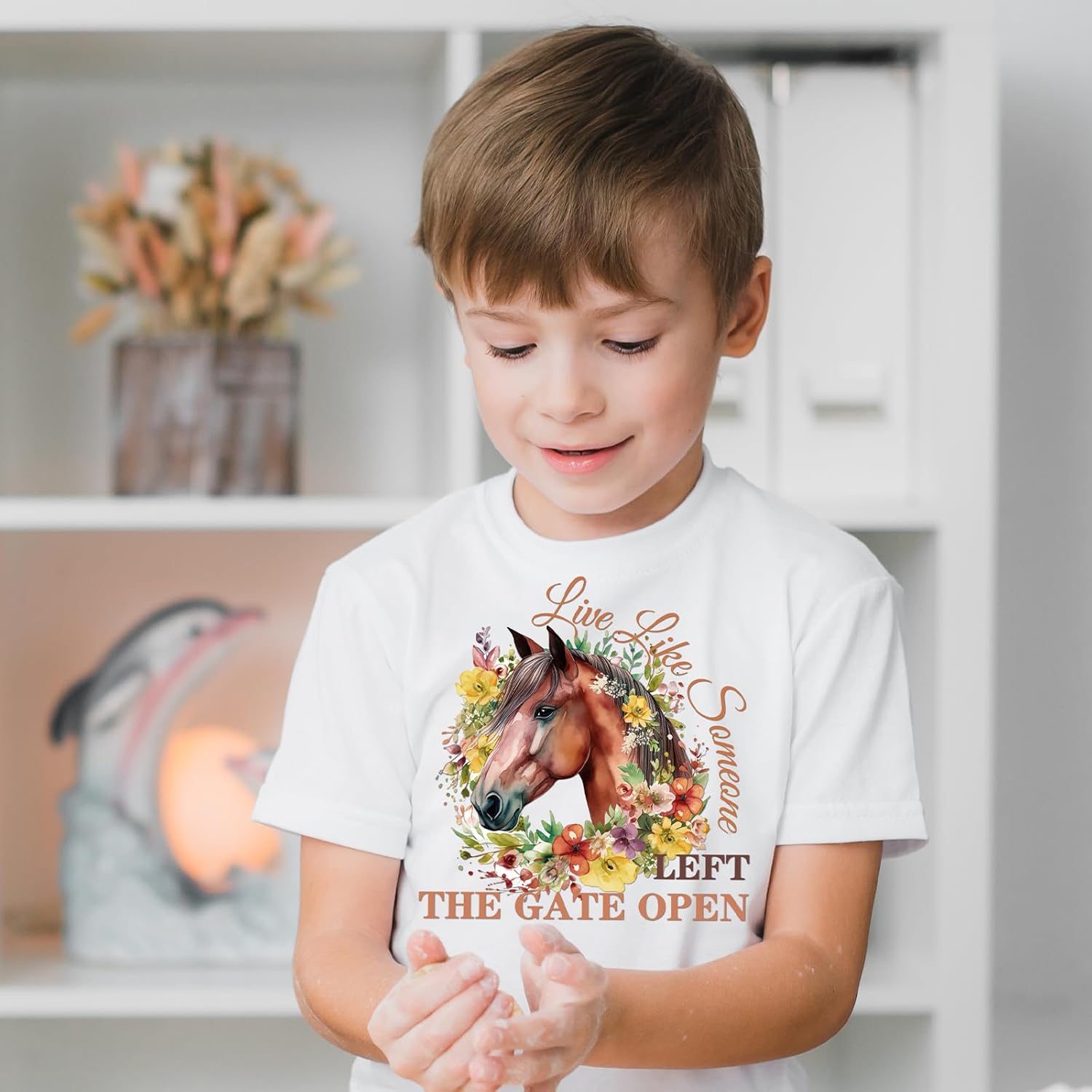 Dazoratix Horse Rub on Transfers - 9 Sheets Flower Heat Transfer Vinyl Stickers for T-Shirt Press Retro Funny Quotes DTF Iron Patches for DIY Applique Art Craft Pillow Covers Clothing Fabric Decor - Image 3