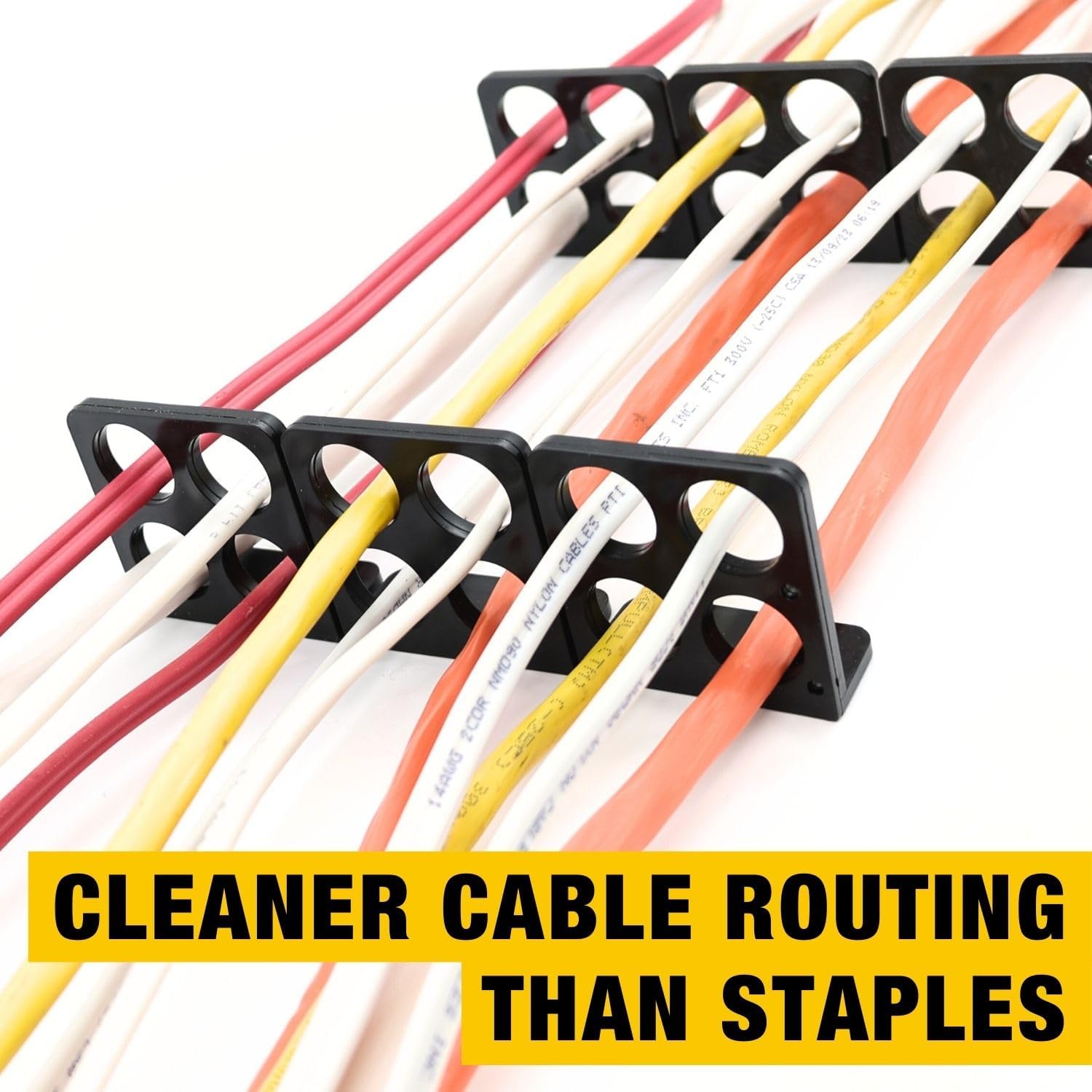 Rack-A-Tiers Crackit Bracket (10 Pack) - Snap Apart Wire/Cable Brackets, ETL Listed, 12 Slots, Supports Up to 36 Cables, Cable Hanger, Wire Support Mount (#CB1234.P10)