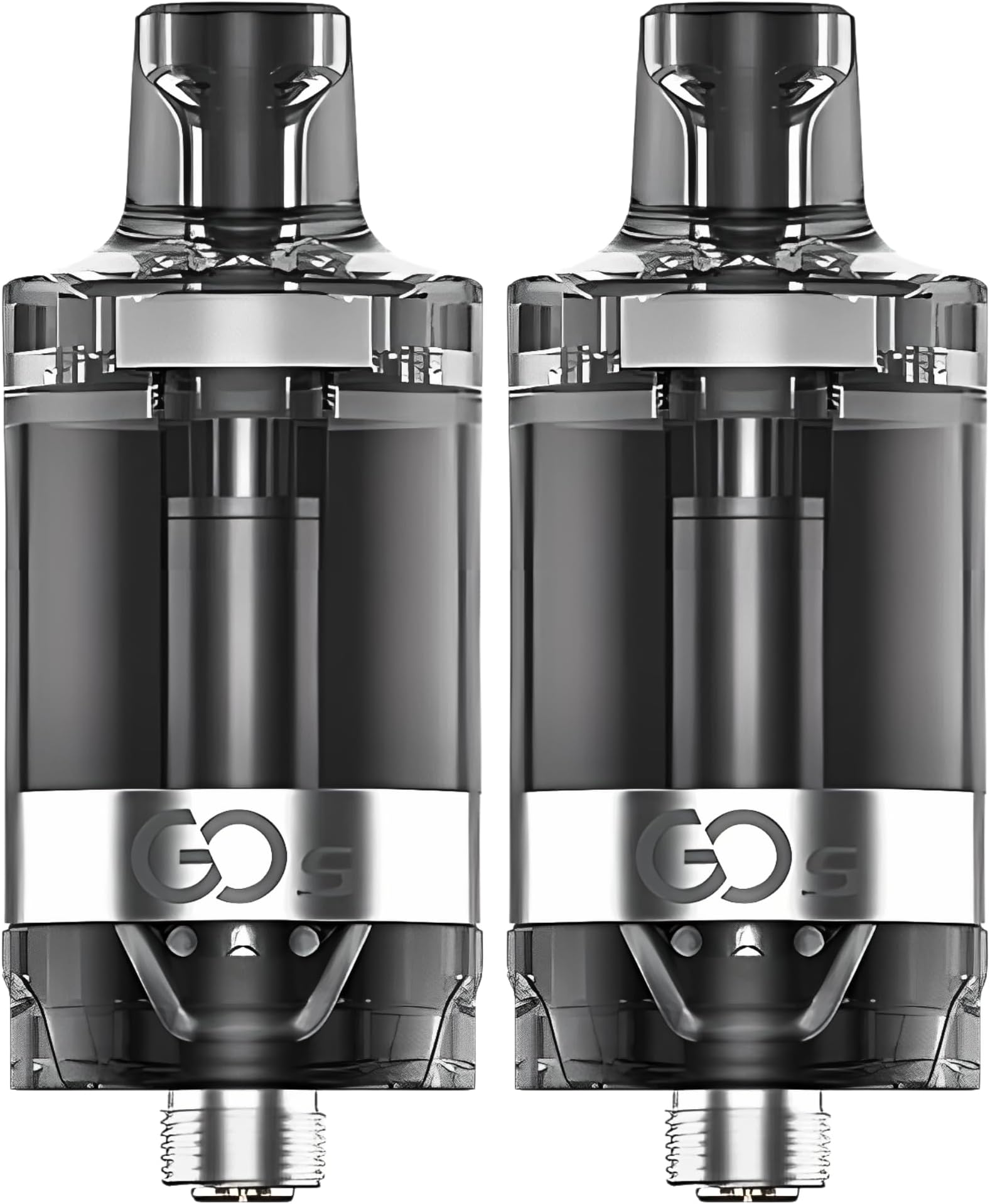 Innokin GO S Tank - 2 Pack - E Cigarette Tank, 1.6 Ohm, Sliding Top Cap, Adjustable Airflow, Ecig, 2ml No Nicotine (Black)