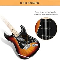 Vista 43 de GLARRY Full Size Electric Guitar for Music Lover Beginner with 20W Amp and Accessories Pack Guitar Bag (White)