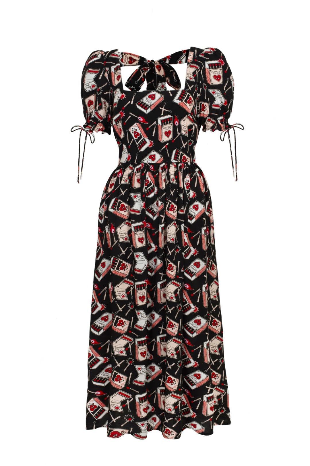 Hell Bunny Women's Black Perfect Match Playful Hearts Maxi Dress In | Size: Medium