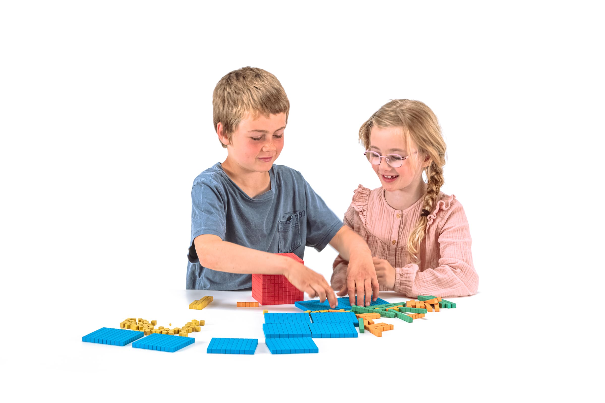 WISSNER® AKTIV lernen - Ensemble de calcul décimal coloré, 121 pièces, en boîte Carton - RE-Wood®