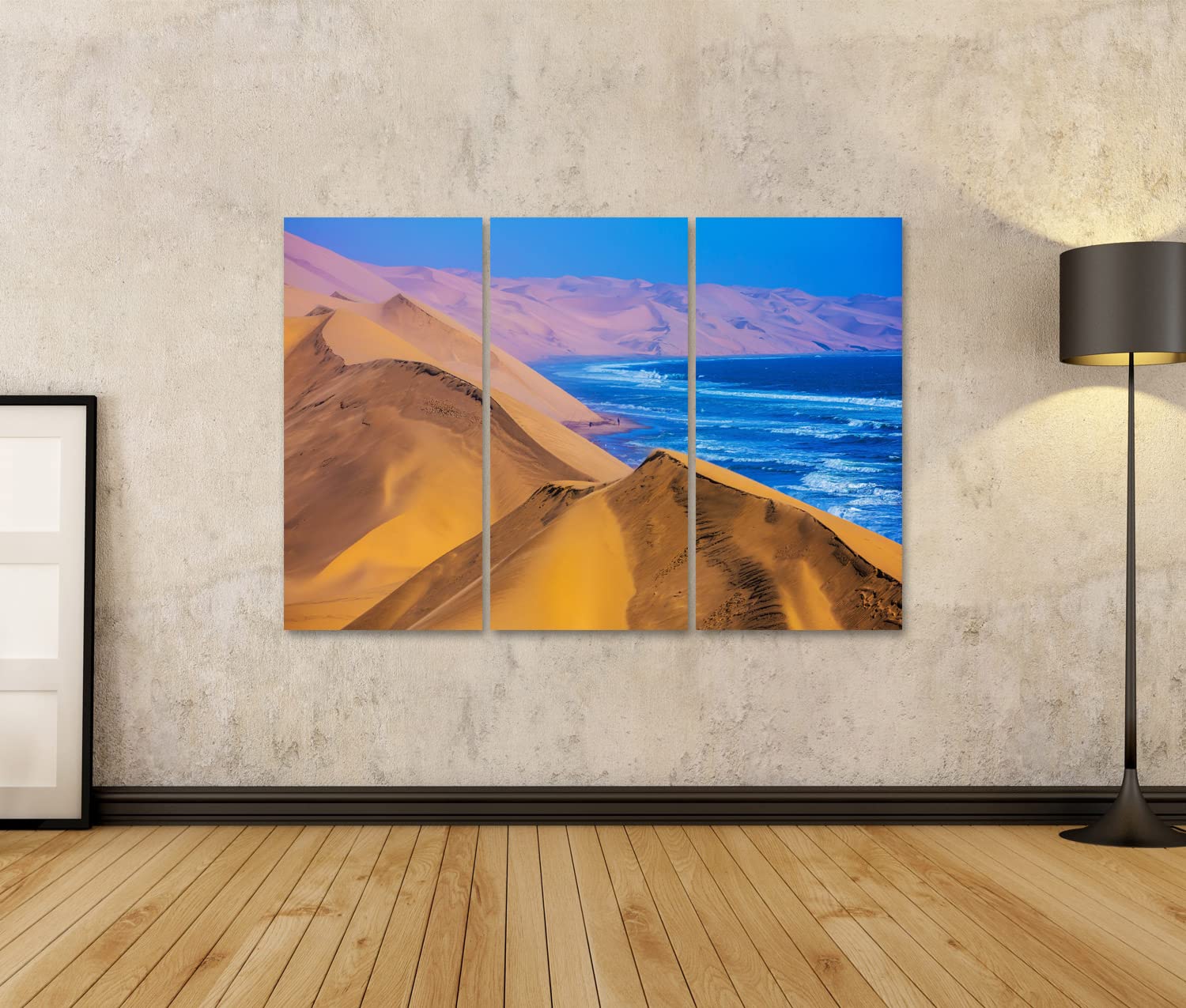 islandburner Prime - Quadro su tela, motivo: oceano atlantico, dune di sabbia in movimento, Namibia, costa occidentale, giganti, animali, natura, poster